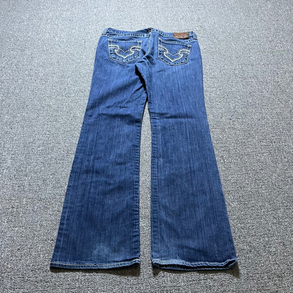 Big Star Remy Low Rise Bootcut Jeans 32L Blue Contrast Stitch Y2K 2000s